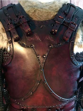 Male Clan Chief SCA Leather Armour Full Set - www.blackravenarmoury.com