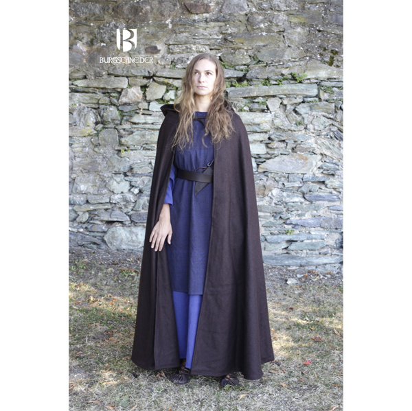 Hooded Medieval Cloak Hibernus - Black Raven Armoury