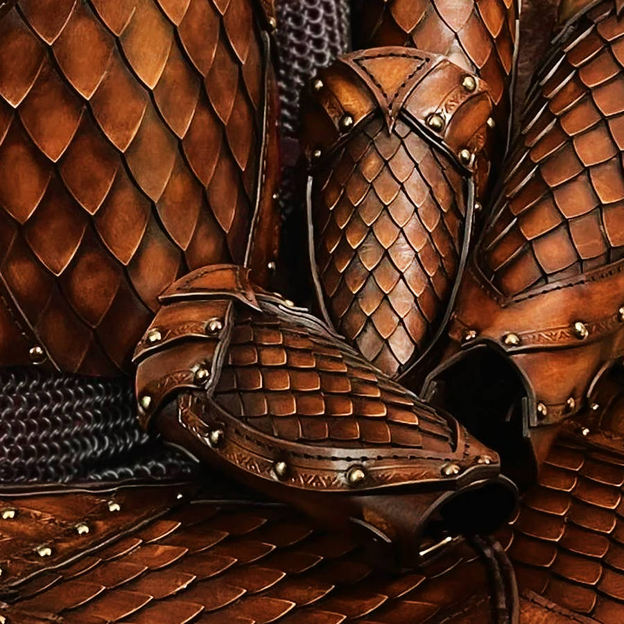 The Sigrun Deluxe larp Leather Vambraces 